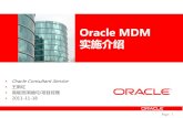 Oracle MDM · 的MDM 数据管控 数据质量工具 企业数据总线（ESB ） 流程自动化 和改进的MDM 唯一真实的统一视图+ 闭环的数据质量管控 行业的领导者，提