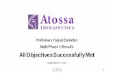 All Objectives Successfully Met - Atossa Therapeutics · Steven Quay, MD, PhD Chairman, CEO and President Kyle Guse, CPA, ESQ, MBA CFO and General Counsel Janet R. Rea, MSPH, RAC