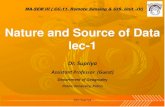 Nature and Source of Data lec-1€¦ · Nature and Source of Data lec-1 Dr. Supriya Assistant Professor (Guest) Department of Geography Patna University, Patna MA-SEM III ( CC-11-
