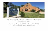 St. George Serbian Orthodox Church Monroe, MI€¦ · 09/07/2017  · manifold grace of God. (1 Peter 4:10) And whatever you do, do it heartily, as to the Lord and not to men, knowing