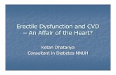Erectile Dysfunction and CVD –An Affair of the Heart?profketandhatariya.com/publications/presentations/PDFs/...Causes of Erectile Dysfunction Diabetes Mellitus Vascular Disease 40%