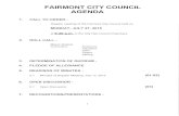 AGENDA Mayor Quiring Councilors; Anderson FAIRMONT CITY ... · 100 Downtown Plaza, in the City ofFairmont to take public input proposed ORDINANCE NO. 2015-07 AMENDING CITY OF FAIRMONT'S