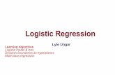 7 logistic regression - Penn Engineeringcis520/lectures/7_logistic_regression.… · Logistic Regression uUse as the model for class k uGradient descent simultaneously updates all