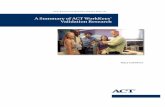A Summary of ACT WorkKeys® Validation Research€¦ · ACT Research Report Series 2016 (4) Mary LeFebvre A Summary of ACT WorkKeys ... are measures of cognitive foundational workplace