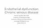 Endothelial dysfunction Chronic venous disease1. ED in diabetes •T1DM, T2DM •Pathogenesis unclear •Multifactorial etiology of ED •1. Insulin resistance •2. Pro-inflammatory