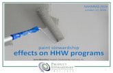 paint stewardship effects on HHW programs · 2018. 4. 1. · 8 paint stewardship: PaintCare program •annual report •annual fee to state agency •eco-fee added to product price