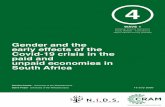 Gender and the early effects of the Covid-19 crisis in the paid ......South Africa on women’s and men’s work in the paid and unpaid (care) economies. Because women and men typically