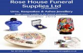 Rose House Funeral Supplies Ltd urns.pdf · 2017. 4. 4. · A biodegradable urn offers the opportunity to give something back to our planet. The very act of scattering cremated remains