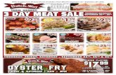 Our meat is ground and cut FRESH every 3 DAY MEAT SALE... · THURSDAY, FRIDAY, SATURDAY - SEPTEMBER 24TH, 25TH & 26TH 3 DAY MEAT SALE Thursday-Saturday September 24TH - 26TH Whole,