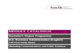 MODULE CATALOGUE - hwtk...Module Catalogue – B.A. Business Administration (English) (full-time) MCPR . 10-07-2014 4 . Preliminary remarks . The reading lists have been updated at