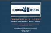 2017 - Oct NJ SHRM€¦ · PRODUCTIVITY HACKS GARDEN STATE SHRM CONFERENCE OCTOBER 15, 2017 Sharon F. Danzger, Productivity Consultant ... 201-321-4425 IMPROVE PERFORMANCE, REDUCE