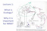 Lecture 1: What is Ecology? · 2017. 3. 11. · Why Study Ecology? Ecological studies give us the scientific foundations for our understanding of natural resources (agriculture, forestry,