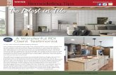 Article on page 2 · Client Testimonial (continued on page 4) 2. The Latest in Tile Tile has always been a versatile product, but its versatility has ... cabinet energy efficient