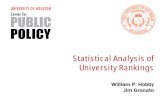 Statistical Analysis of University RankingsUIllinois-Urbana-Champaign 38 62 4.0 UC-San Diego 38 62 3.8 UWisconsin-Madison 38 62 4.1 Georgia Tech 35 63 4.0 William & Mary 33 65 3.7