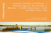 Local Orders Policy - Keeping of Animals / Birds LGA ...€¦ · Federation Council - Local Orders Policy - Keeping of Animals / Birds – LGA Section 124 Order No. 18 Reference: