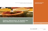 Policy Advocacy: A Toolkit for ... - Better Evaluation · Monitoring and Evaluation 32 Annexes 35 Selected Bibliography 35 Boxes ... margins of a financial system that is largely