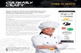 CULINARY - Strängnäs Kommun · 2018. 10. 3. · CULINARY CRAFT MAKE IT TASTY! Önskar du dig en framtid inom matlagning och service kopplat till design, hälsa och livsstil? Vill