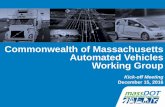 Commonwealth of Massachusetts Automated Vehicles …€¦ · 2017-10-13  · Created the AV Working Group 2. Established a process to develop Guidance for testing highly automated
