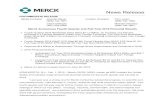 Merck News Release - Merck Announces Fourth-Quarter and ... · • Merck will present data from the pivotal Phase 3 KEYNOTE-426 trial, studying KEYTRUDA in combination with axitinib