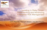 Leading in Risky Times: Implementing and Advancing Enterprise … · 2019. 9. 12. · Today’s Presentation Some background about the division Three issues address implementing and