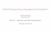 CS516 Programming Languages and Compilers IIzhang.zheng/cs516_spring2015/lecture… · * A common project — a warm-up parallelization project * A research project — one of the