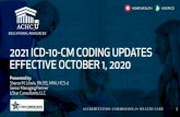 2021 ICD-10-CM CODING UPDATES EFFECTIVE OCTOBER 1, 2020 · CODING GUIDELINES – EXCLUDES 1 & 2 NOTES Excludes 1 is a pure excludes note and means "NOT CODED HERE". An exception to