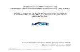 National Commission on Orthotic and Prosthetic Education ...€¦ · Orthotic and Prosthetic Education (NCOPE) POLICIES AND PROCEDURES MANUAL. Amended November 2016, September 2018,