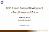 CSIR Role in National Development – Past, Present and Future · Shekhar C. Mande September 14, 2020 Shekhar C. Mande. September 14, 2020. CSIR Role in National Development – Past,