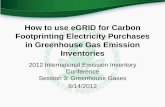 How to use eGRID for Carbon Footprinting Electricity Purchases … · •eGRID provides default greenhouse gas emission rates for use in scope 2 emission inventories in a transparent,