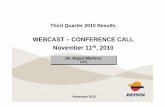 WEBCAST – CONFERENCE CALL November 11 , 2010...This document contains statements that Repsol YPF believes constitute forward-looking statements within the meaning of the US Private