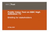 Public Value Test on BBC high definition TV - Briefing for … · XBox360, PS3, home video cameras) • SKY HD: 10 months old; 244,000 reported customers by end March, BSkyB say SKY