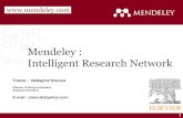 Mendeley : Intelligent Research NetworkNew Research, Recommendations, and Organizing 16 . Papers Search in Mendeley 17 Searching Bar Support Tools . Article Page in Mendeley 18 Research