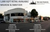 1,800 SQFT RETAIL AVAILABLE MELROSE & SWEETZER · Nightlife 39. The Belmont 40. Koi Los Angeles 41. Nightingale 42. E.P. & L.P. 43. Hollywood Improv Comedy Club Dining 18. Le Petit