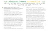 FRAMEWORK FOR POWERLIFTING TRAINING & COMPETITION … · FRAMEWORK FOR POWERLIFTING TRAINING & COMPETITION UNDER COVID-19 RESTRICTIONS . INTRODUCTION & SCOPE Powerlifting Australia