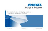 New technologies for drying sections - GZS · 2016. 5. 17. · 22 New technologies for drying sections, DITP 2011 Impingement direct Comparison sheet temperature vs. sheet dryness