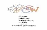 CSAIL Student Workshop Proceedings 2005projects.csail.mit.edu/csw/2005/proceedings/Proceedings.pdf · Reshma P. Shetty and Thomas F. Knight, Jr. 59 Short Talk Abstracts 61 Personifying