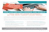 ONE LAWYER CAN CHANGE THE WORLD. WILL ONE ......good examples of how one lawyer can change the world. One of your students could be the next. BARBRI Law Preview is proud to offer one