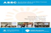 Meeting Report for The Sunscreen Summit - ASSC · summit was convened by the Australian Skin and Skin Cancer Research Centre () and brought together more than 100 representatives