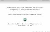Kolmogorov structure functions for automatic complexity in ...math.hawaii.edu/~bjoern/COCOA-2014.pdfThe automatic complexity of a nite binary string x= x 1:::x n is the least number