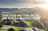 Project Indium – Evolution into a Solar Cell and Module …€¦ · Equipment manufacturing Cell manufacturing Module manufacturing Solar modules: Achievable aggregate EBITDA on