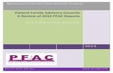 Patient Family Advisory Councils A Review of 2012 PFAC Reports · 2016. 12. 28. · The report looks at the percentage of PFACs who have initiated change, which is about 42%. However,