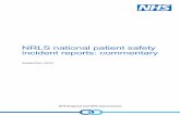 NRLS national patient safety incident reports: commentary · Any output that includes these participating organisations may not include their data in full. National and other totals