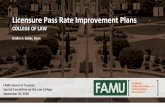 Licensure Pass Rate Improvement Plans COL Presentation 9.22.2020.pdf1st Year Enrolled Students Acceptance Rate Yield Rate 2017 1247 659 219 52.85% 33.23% 2018 1230 602 187 48.94% 31.06%