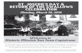 ST. JOSEPH’S DAY & RETURN OF THE SWALLOWS CELEBRATION · Swallows Celebration with Father Hutchinson, Mission's resident priest from 1933-1951. HIGHLIGHTS FOR FAMILIES WITH CHILDREN