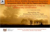 Southern African Wildlife Management Association Symposium ... · Oral presentations will be 20 minutes (15 minutes for the presentation and 5 minutes for questions and discussion).