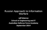 Russian Approach to Information Warfare - Jeff Malonerepository.jeffmalone.org/files/personal/Russian IW.pdfinformation warfare. (sub-para 41c) •Notably does NOT offer a specific