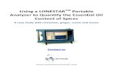 Using a LONESTARTM Portable Analyzer to Quantify the ... · The Lonestar Platform Lonestar is a powerful and adaptable chemical monitor in a portable self contained unit. Incorporating