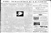 THE WESTFIELD LEADER · THE WESTFIELD The Leading and Most Widely Circulated Weekly Newspaper LEADER IfWENTY-SIXTH YEAR—NO. S8. in Union County jNERIGAN FOLK-LORE AT WOMANS CLUB