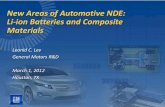 New Areas of Automotive NDE: Li-ion Batteries and ...New Areas of Automotive NDE: Li-ion Batteries and Composite Materials Leonid C. Lev General Motors R&D . March 1, 2012 . Houston,