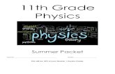 11th Grade Physics - everett-pioneercss.entest.org€¦ · 11th Grade Physics ! Summer Packet Name: _____ Date:_____ This will be 10% of your Quarter 1 Physics Grade. Instructions